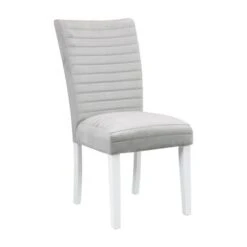 ACME Elizaveta Side Chair In Gray And White High Gloss (Set Of 2) - Set Of 2 - Gray And White High Gloss - Dining Height
