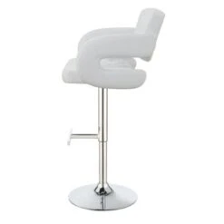 29" Adjustable Height Bar Stool Chrome And White -Gourmet Interiors 8b16fa25 50e5 4e50 b535 4d6b03fd0ec3