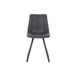 LeisureMod Markley Modern Leather Dining Chair With Metal Leg Set Of 2 - Charcoal Black -Gourmet Interiors 8b28b278 17d0 4f01 bd2e e8f6bfeec92f