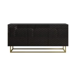 Lattice 02 63" Sideboard - Black 16 Lattice 02 63" Sideboard - Black -Gourmet Interiors 8b3014f8 0c31 4428 8263 e5ec912bf499