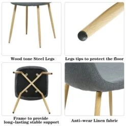 Sicotas 4 Piece Dining Chairs Set For Kitchen Living Room - Grey/Black -Gourmet Interiors 8b8e90a2 a0df 4b92 893b 19baac57d48b