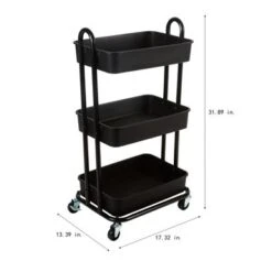 Organize It All Rolling Multifunctional Storage Cart - 3 Tier 15 Organize It All Rolling Multifunctional Storage Cart - 3 Tier -Gourmet Interiors 8c66706e 301d 4884 9173 8860f258bfc4