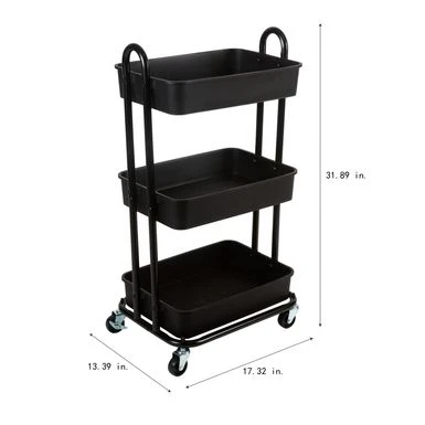 Organize It All Rolling Multifunctional Storage Cart - 3 Tier 6 Organize It All Rolling Multifunctional Storage Cart - 3 Tier - Image 4