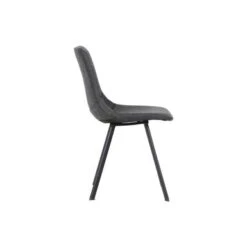 LeisureMod Markley Modern Leather Dining Chair With Metal Leg Set Of 2 - Charcoal Black -Gourmet Interiors 8ca2f443 7a0f 4d94 80be f3ba8952da74
