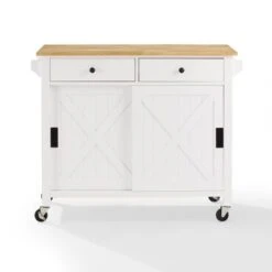 Laurel Kitchen Island/Cart - 18"x42"x32.63" - Portable - White - Wood -Gourmet Interiors 8cb3bbb1 b9e5 4c44 8fab 210841efc162