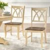 Lifestorey Montauk Solid Wood Dining Chair - Antique White/Oak - Set Of 2 -Gourmet Interiors 8cb5c09e e9a4 4c57 9b44 f9ae3d7681ac