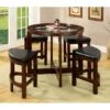 5 Piece Counter Height Table Set In Dark Walnut And Black - 5-Piece Sets - Dark Walnut/Black -Gourmet Interiors 8d7c43b3 0600 4bb0 9e06 16e7dfc9fff0