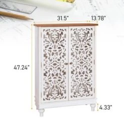 PHI VILLA 2-door Retro Antique Hollow-Carved Storage Cabinet - Blue -Gourmet Interiors 8dfb17bb ea6a 4628 acdf 1fbb4e1257da