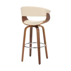Julyssa 26" Counter Height Swivel Cream Faux Leather And Walnut Wood Bar Stool 15 Julyssa 26" Counter Height Swivel Cream Faux Leather And Walnut Wood Bar Stool -Gourmet Interiors 8e86430b a842 4789 b8e4 1e9d82484dca