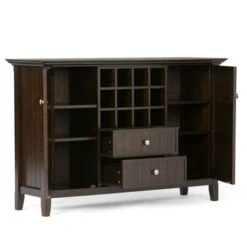 WYNDENHALL Freemont SOLID WOOD 54 Inch Wide Transitional Sideboard Buffet And Wine Rack - 54 W X 17 D X 36 H - Tobacco Brown -Gourmet Interiors 8f5fb938 2b60 4ec6 9f02 d75f36e6a230