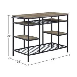 Kitchen Island In Rustic Oak Finish And Black - Rustic Oak And Black - Stationary - Wood 9 Kitchen Island In Rustic Oak Finish And Black - Rustic Oak And Black - Stationary - Wood -Gourmet Interiors 8f866e9b aa6b 4985 9bdc 2173f79b9407