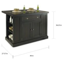 The Gray Barn Firebranch 3-pc. Distressed Black Kitchen Island Set - With Seating - Black - Granite -Gourmet Interiors 8f967cb2 8ad8 4398 ae45 9cb2d3581f0c