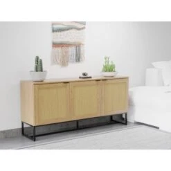 Soderhamn Oak Sideboard Buffet Cabinet With Rattan Doors - Oak -Gourmet Interiors 901c9732 d942 4422 b185 b9eaa2d9b24e