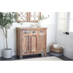 Brown Wood Rustic Cabinet - Brown - 2 Doors & Drawers -Gourmet Interiors 90b5357b e642 498b bb57 972f132a299c
