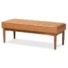 Baxton Studio Daymond Mid-Century Modern Dining Bench - Tan -Gourmet Interiors 90ec3118 f002 4c8f 8722 ee15fa5d8666