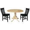 42 In Dual Drop Leaf Dining Table With 2 Dining Chairs - 3 Piece Dining Set - Natural Table/black Chairs -Gourmet Interiors 90f8cf6b a8ef 44a3 a0bd d7316d30d00d