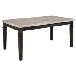 Picket House Furnishings Bradley Marble Dining Table - Walnut - Walnut -Gourmet Interiors 91230acb 1324 4f7e 9c5b cb7638142965