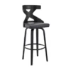 Gayle 26" Swivel Cross Back Grey Faux Leather And Black Wood Bar Stool -Gourmet Interiors 915a4a10 0ecc 4064 aebe 5ad989cd222b