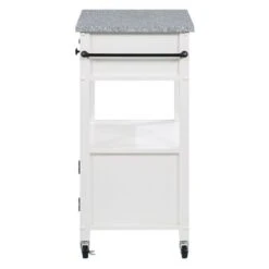 Fairfax Kitchen Cart With Granite Top - White Base -Gourmet Interiors 917cc17f 16bb 48bf 835d ba2f1c2864af