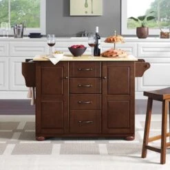 Eleanor Natural Wood Top Kitchen Island - Portable - Wood -Gourmet Interiors 9279c234 6866 400e b581 81f7e8aefb5d