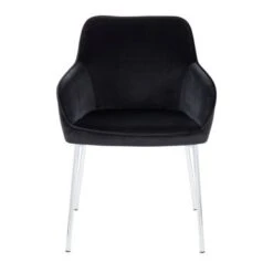 Silver Orchid Galotti Chrome Upholstered Dining Chair (Set Of 2) - Black Velvet -Gourmet Interiors 929756ac f625 4e64 9988 30f661dec88b