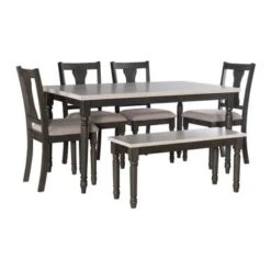 Harcrest 6PC Dining Set Gray