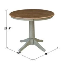 36" Round Top Pedestal Table - Hickory/Stone - Dining Height - Distressed Hickory/Stone -Gourmet Interiors 936b4944 367d 4d75 b18d 421608f3c49a