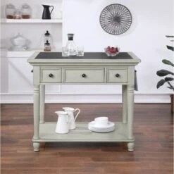Nottingham Kitchen Island - Stationary - Antique White -Gourmet Interiors 93870ee2 61d3 4327 a8c4 b0fbad5d4309