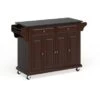 Full Size Solid Black Granite Top Kitchen Cart - N/A - Kitchen Cart - Wood - Brown -Gourmet Interiors 938792ef 7b2f 4ef8 b30d 87326825242c