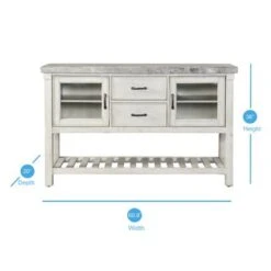 The Gray Barn Cardella Marble Top Server - Weathered White With Gray Marble Top -Gourmet Interiors 939e5ae5 d765 4823 a9d9 c0015a621f38
