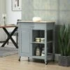 HOMCOM Kitchen Trolley, Wood Top Utility Cart On Wheels With Open Shelf And Storage Drawer For Dining Room, Kitchen - Grey 2 HOMCOM Kitchen Trolley, Wood Top Utility Cart On Wheels With Open Shelf And Storage Drawer For Dining Room, Kitchen - Grey -Gourmet Interiors 93b0339d 6659 4acd af65 e1864eba5424