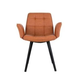 Porthos Home Valo Dining Chairs Set Of 2, Tufted PU Leather Upholstery - Brown -Gourmet Interiors 945ef860 52f7 440c 8faf a87e707228c6