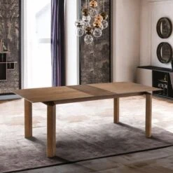 Treviso Mid-Century Extension Dining Table In Walnut Finish And Top - Walnut