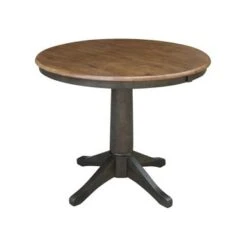 36" Round Solid Wood Extension Dining Table With 4 Dining Chairs - N/A - Distressed Oak 24 36" Round Solid Wood Extension Dining Table With 4 Dining Chairs - N/A - Distressed Oak -Gourmet Interiors 94a5a9d6 4b79 4102 aa8b ba5294415ca1