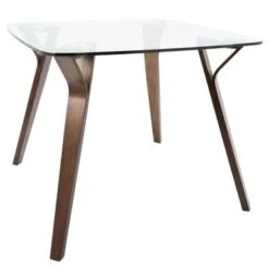 Folia Mid-century Modern Square Dining Table - Walnut -Gourmet Interiors 94d4d37e 4ca7 4e97 ae6b da438e688be7