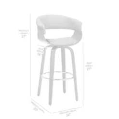 Julyssa 26" Counter Height Swivel Cream Faux Leather And Walnut Wood Bar Stool 17 Julyssa 26" Counter Height Swivel Cream Faux Leather And Walnut Wood Bar Stool -Gourmet Interiors 957409bc 3bce 4b63 8845 69326c3c043d