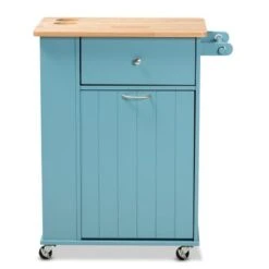 Copper Grove Hudaydah Modern Blue Kitchen Cart -Gourmet Interiors 957a8488 aed0 4f66 ae17 8a4e16014ee4