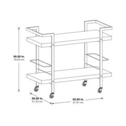 Alios Serving Cart With Gold Frame - Black With Gold Frame -Gourmet Interiors 959f1727 27f8 4548 8445 e7830aa05d76