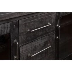 Multi Storage Wooden Sideboard With Two Glass Door Cabinets And Three Drawers, Brown -Gourmet Interiors 95e7627e 3f00 4be2 a1fc 22acf48996b2