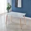 White Table Mid-century Dining Table For 2-6 People - White
