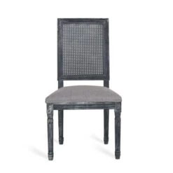 Regina French Country Wood And Cane Upholstered Dining Chair (Set Of 6) By Christopher Knight Home - Black + Gray -Gourmet Interiors 968f9af8 a2cf 4284 93d1 f35af715efa6