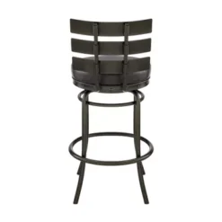 Natya 26" Swivel Counter Stool In Mocha Finish With Brown Faux Leather -Gourmet Interiors 96ac7dea 14cf 4ca0 b550 d6329b365dda