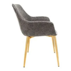 LeisureMod Markley Modern Leather Dining Armchair With Gold Metal Legs - Peacock Blue -Gourmet Interiors 96ccd8a8 61f4 4c7a a212 cd330a48d63c