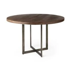 Faye I Grey Solid Wood W/Gold Metal Base Dining Table - Square - Medium Brown 28 Faye I Grey Solid Wood W/Gold Metal Base Dining Table - Square - Medium Brown -Gourmet Interiors 96d171aa 0f48 4951 b957 3e8995a1fdec
