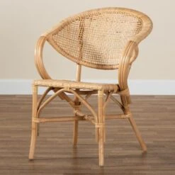 Baxton Studio Varick Bohemian Natural Brown Finished Rattan Dining Chair - Natural Brown -Gourmet Interiors 96e4ad72 1fe1 4870 b313 dac411ce7c86