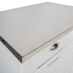 Eileen Rolling Kitchen Cart With Storage - Kitchen Cart - Stainless Steel - Grey -Gourmet Interiors 980e1cf6 dc8e 4128 8d05 a3f1cbff15a3