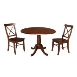 42" Round Top Dining Table And Two Chairs - Espresso - Espresso -Gourmet Interiors 98124bea f1ad 445f 889d 37b79e125c0a