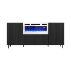 Pafos WH-EF Electric Fireplace 71" Sideboard - Black -Gourmet Interiors 9831260c 4295 4756 8725 5864ce5f2746