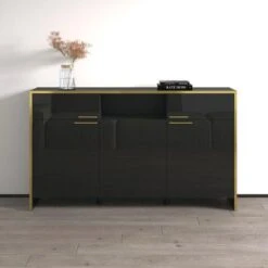 Glam 57" Sideboard - Black -Gourmet Interiors 98321a90 8c0b 487b bd2e d8f0174122c7