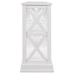 Console Table With 3-Tier Open Storage Spaces And "X" Legs - White -Gourmet Interiors 98387a67 a44a 4252 8964 84679e72ffd4